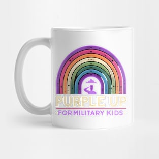 Purple Up For Military Kids Rainbow Silhouette Mug